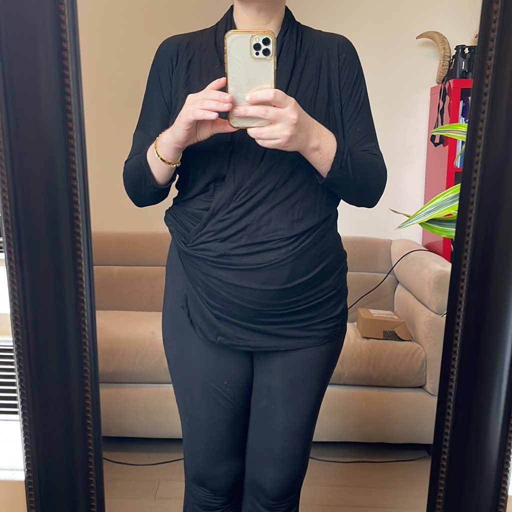 Seraphine Black Drape Blouse